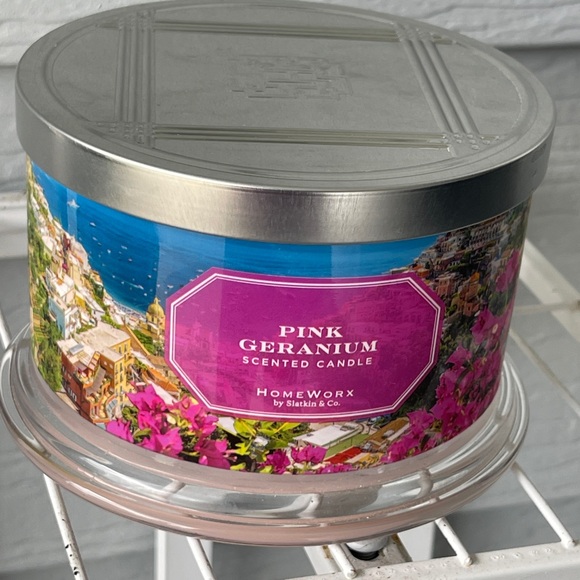 HOMEWORX By Slatkin & Co. Pink Geranium 4 Wick Candle - Picture 4 of 8